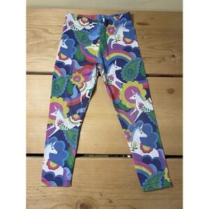 Mini Boden Leggings Size 3-4Y Fun Colorful Unicorn Rainbow Floral Print Preloved